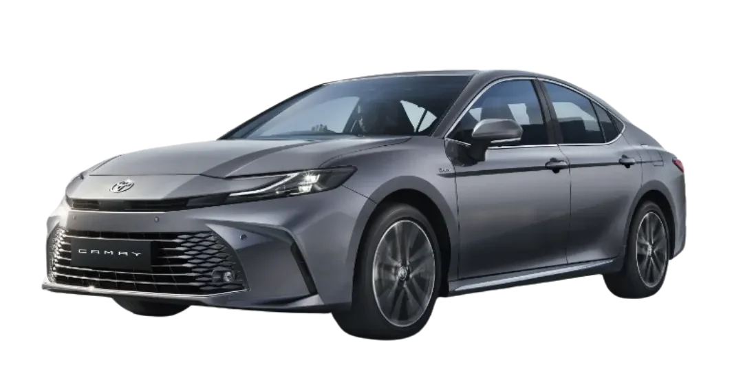 Toyota Camry car luxury sedan front view, premium hybrid design, buy Camry car for smooth performance and elegant road presence