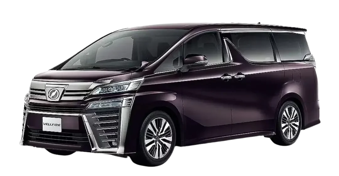 Premium Toyota Vellfire car stylish front profile, luxury 7 seater MPV, buy Vellfire car for spacious interiors and smooth performance