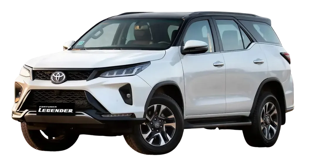 Toyota Fortuner Legender car front view, premium SUV with sporty design, buy Legender car with stylish headlights and bold grille