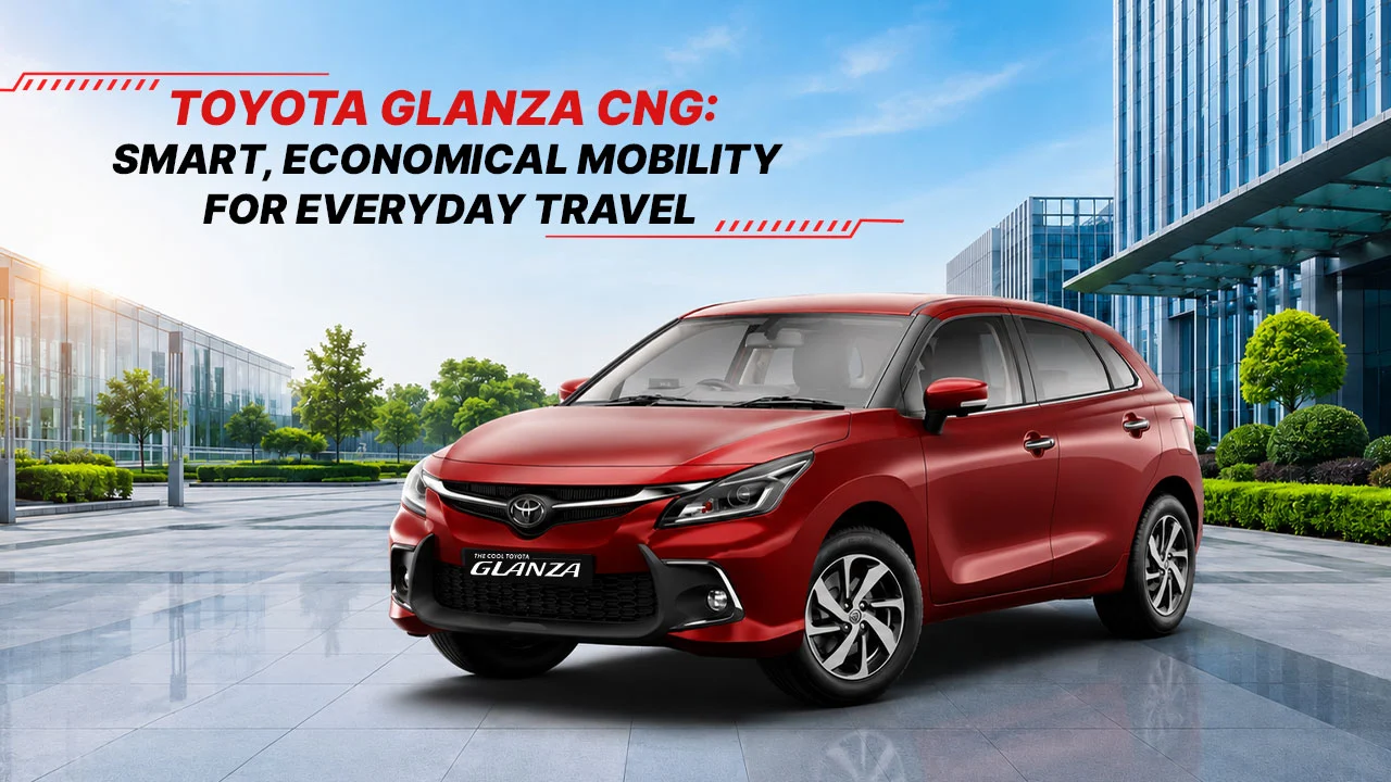 Experience the Toyota Glanza CNG for smart, economical travel before booking your Toyota Glanza test drive in Chennai to feel its power on the road today.