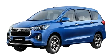 Toyota Rumion car stylish front profile, spacious 7 seater MPV, buy Rumion car for family trips, premium design with bold grille and modern look