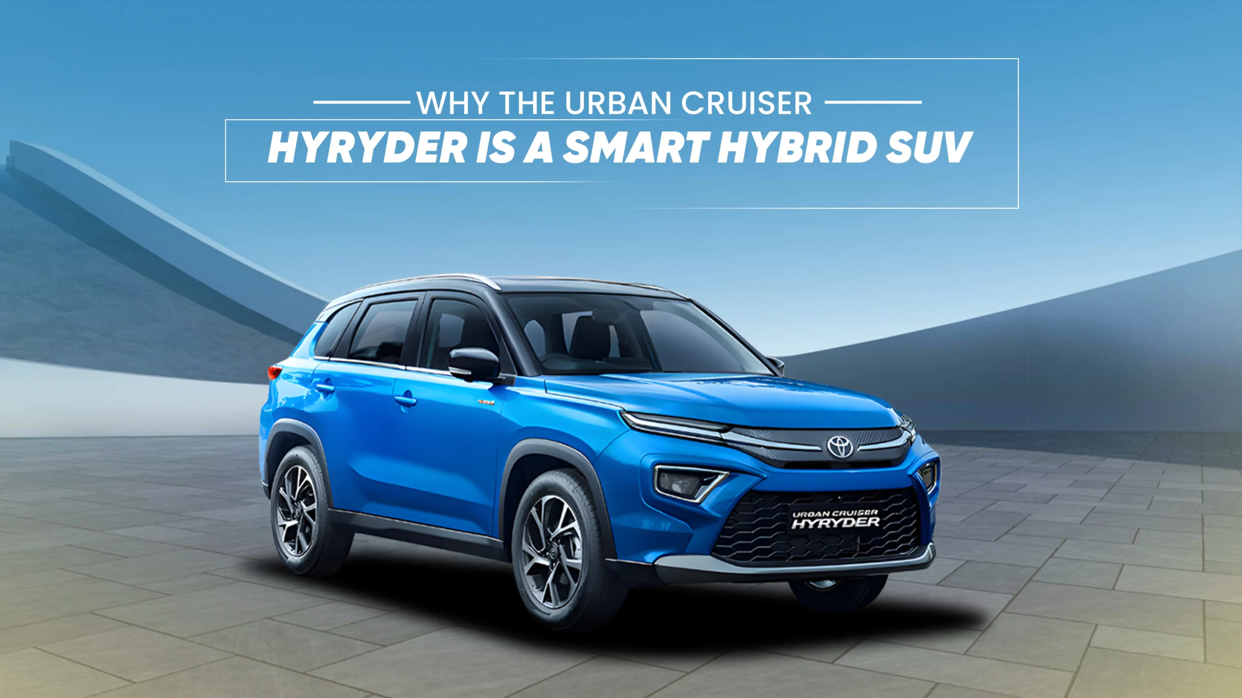Best hyryder car in Hyderabad, Toyota Urban Cruiser Hyryder hybrid SUV showcasing stylish design, fuel efficiency, and smooth driving performance during hyryder car test drive
