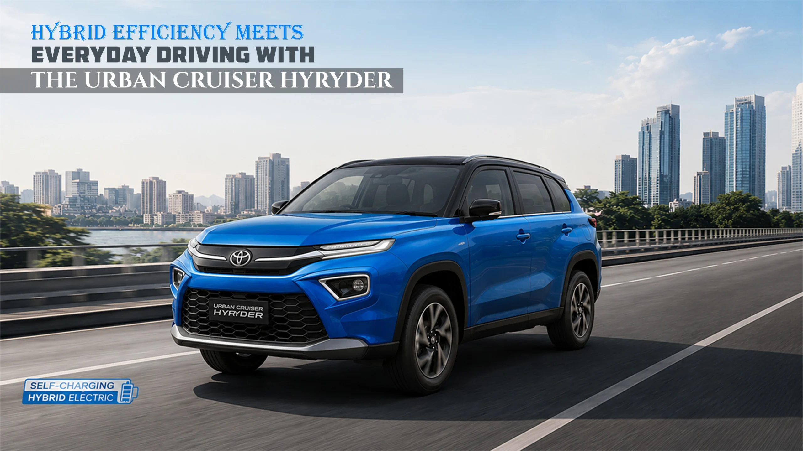 Toyota Urban Cruiser Hyryder featuring hybrid technology, SUV styling, fuel-efficient performance, comfortable interiors, and smart features for daily commuting.