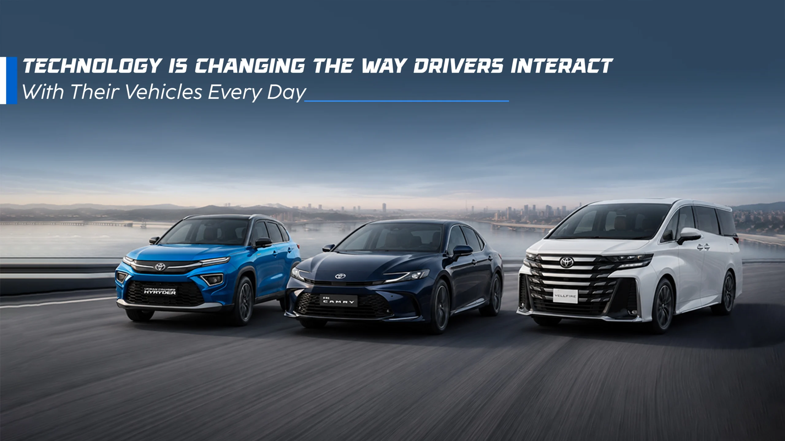 Toyota Vellfire, Camry, and Hyryder showcasing advanced technology and smart driving features. Book cars test drive to experience innovation firsthand.